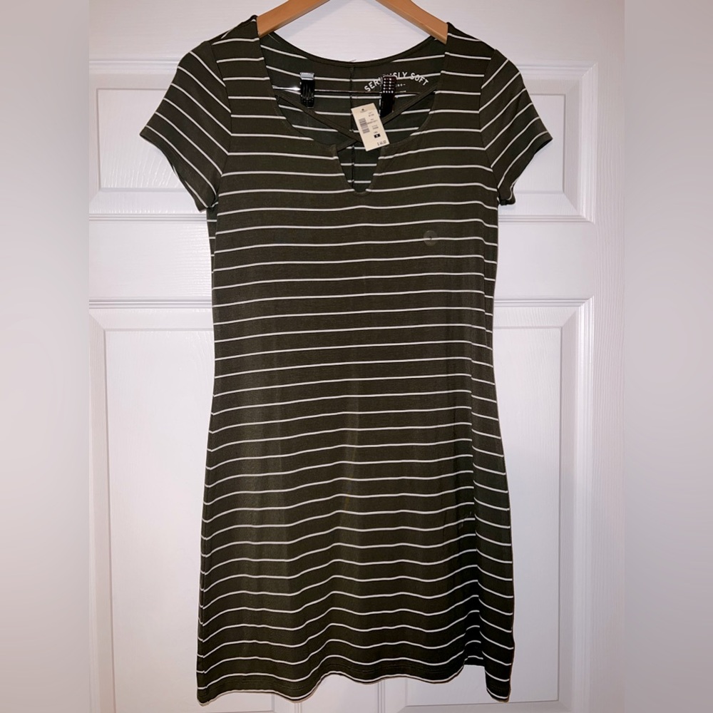 Aéropostale Seriously Soft dress. Size small in a green color with white stripes